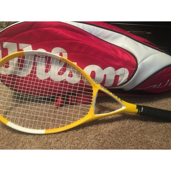 Wilson Ncode Nvision Yellow w/New Overgrip and Racket Sleeve