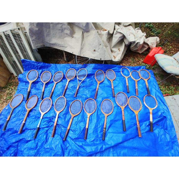 Lot of 20 Antique Wooden Rackets #1
