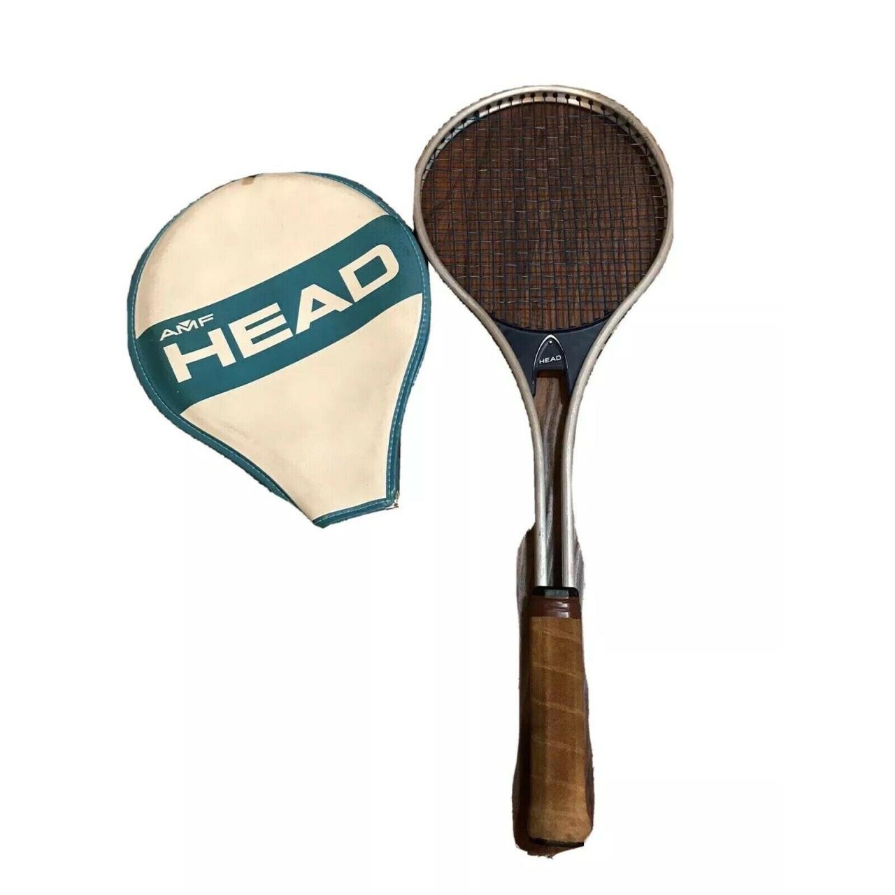 Vintage 1970s AMF Head Tennis Racket With Cover Master 472 4 1/2 M