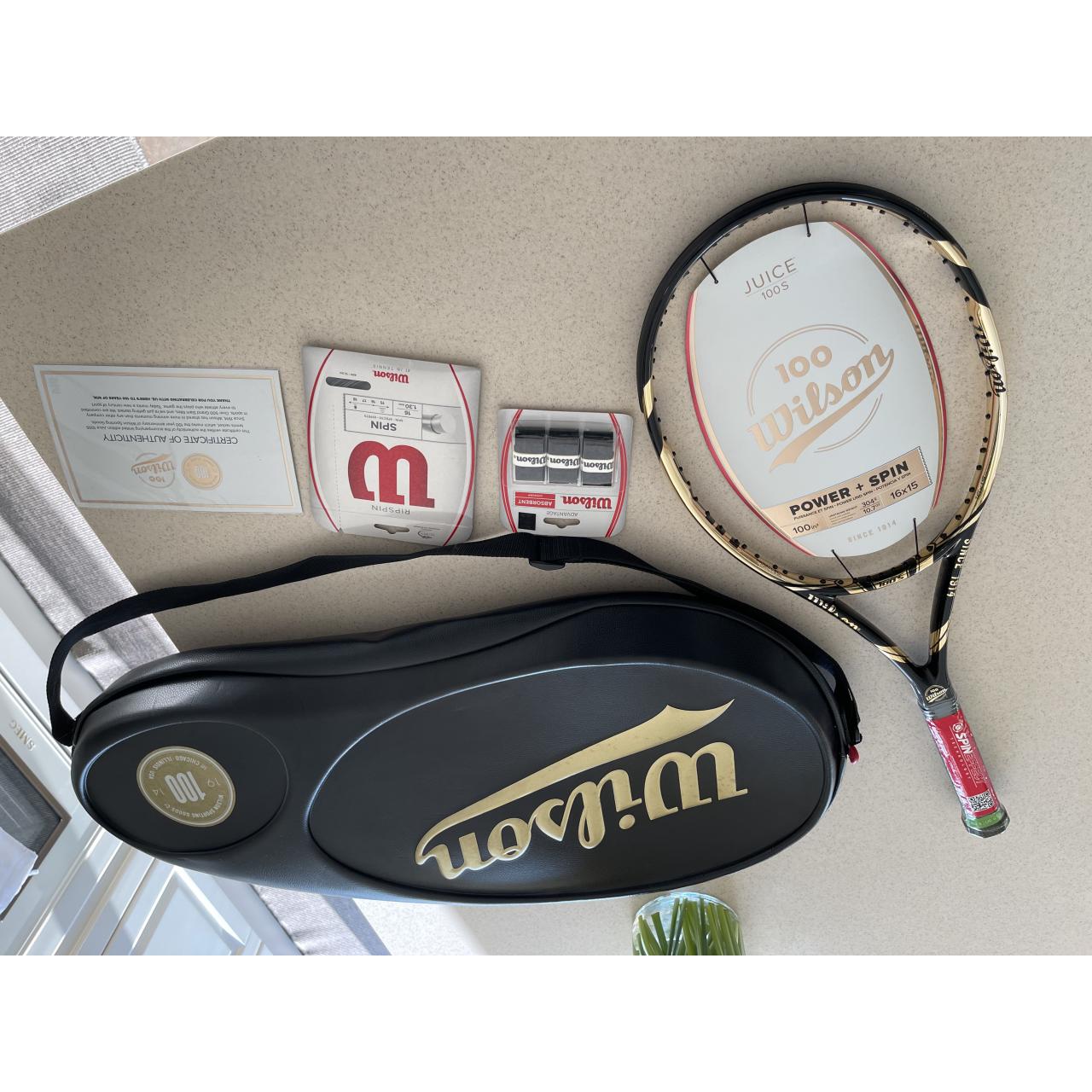 New Old Stock Wilson Juice 100s Limited Edition Gold 4 3/8Grip Tennis Racquet